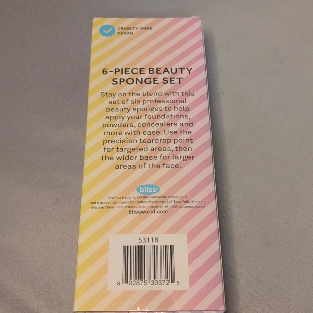 Bliss Beauty Sponges 6 Pack NEW
